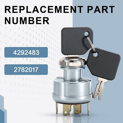 مفتاح تشغيل الإشعال 4292483 - يحل محل Pollak 31-297 / Clark 2782017 - متوافق مع الرافعات الشوكية Hyster/Clark، 4 أوضاع، مع مفتاحين in Kuwait