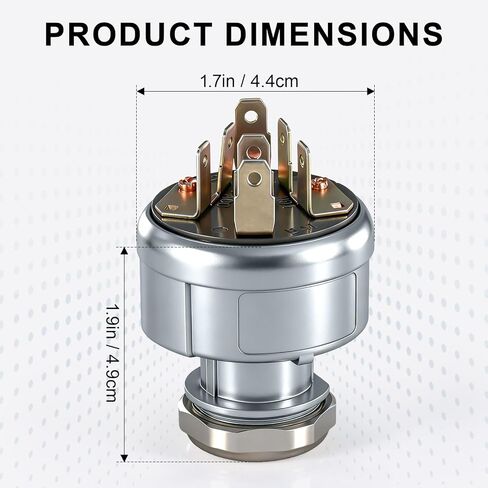 مفتاح تشغيل الإشعال 4292483 - يحل محل Pollak 31-297 / Clark 2782017 - متوافق مع الرافعات الشوكية Hyster/Clark، 4 أوضاع، مع مفتاحين in Kuwait