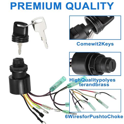 Boat Ignition Switch with Keys for Mercury Mariner Replace Mercury Ignition Switch 87-17009A2 87-17009A5 Control Box with 2 Keys 3 Position 6 Wire Connectors in Saudi Arabia