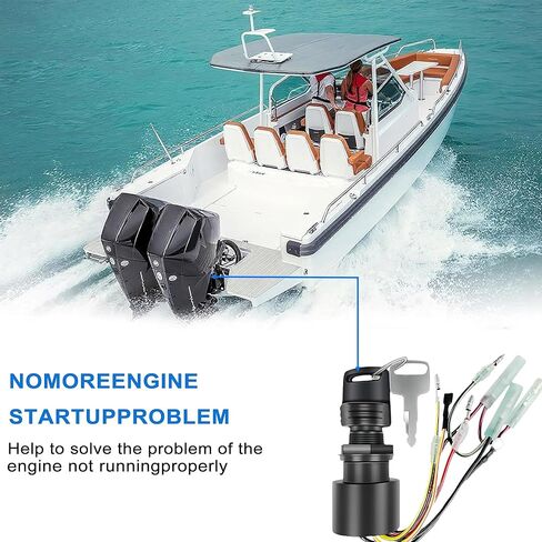 Boat Ignition Switch with Keys for Mercury Mariner Replace Mercury Ignition Switch 87-17009A2 87-17009A5 Control Box with 2 Keys 3 Position 6 Wire Connectors in Saudi Arabia