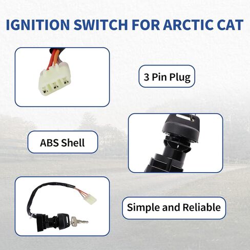 Ignition Key Switch for Arctic Cat ATV 250 2X4 2000-2005 300 2X4 2000-2003 400 2X4 4X4 2003-2007 250 4X4 2001-2005 500 4X4 FIS MRP TRV TBX LE 2000-2006 300 4X4 MRP 2000-2005 in Kuwait