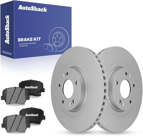 AutoShack 12.6" (320 mm) Front Vented Brake Rotors Coated + Ceramic Brake Pads Replacement for 2014-2015 Kia Sorento 2013-2016 Hyundai Santa Fe Sport 6-PC Brake Kit ArmorStop in Saudi Arabia