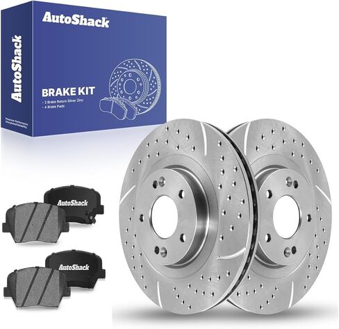 AutoShack 12.6" (320 mm) Front Vented Brake Rotors Coated + Ceramic Brake Pads Replacement for 2014-2015 Kia Sorento 2013-2016 Hyundai Santa Fe Sport 6-PC Brake Kit ArmorStop in Saudi Arabia