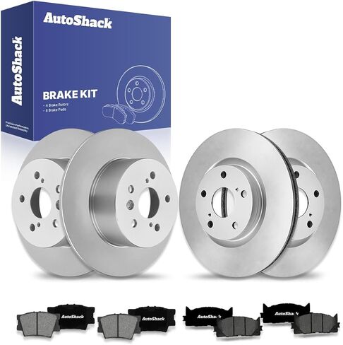 AutoShack Front & Rear Brake Rotors Premium Ceramic Brake Pads Replacement For 2012-2017 Toyota Camry 2013-2018 Avalon 2013-2018 Lexus ES350 ES300h 2.5L 3.5L V6 FWD 12-PC Brake Kit in Saudi Arabia