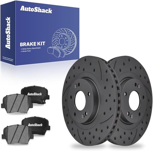 AutoShack 12.6" (320 mm) Front Vented Brake Rotors Coated + Ceramic Brake Pads Replacement for 2014-2015 Kia Sorento 2013-2016 Hyundai Santa Fe Sport 6-PC Brake Kit ArmorStop in Saudi Arabia
