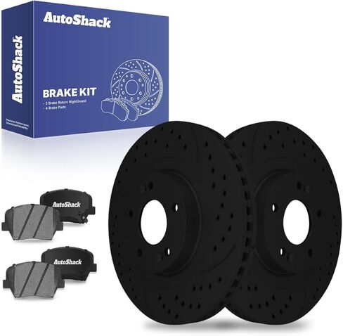 AutoShack 12.6" (320 mm) Front Vented Brake Rotors Coated + Ceramic Brake Pads Replacement for 2014-2015 Kia Sorento 2013-2016 Hyundai Santa Fe Sport 6-PC Brake Kit ArmorStop in Saudi Arabia
