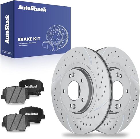 AutoShack 12.6" (320 mm) Front Vented Brake Rotors Coated + Ceramic Brake Pads Replacement for 2014-2015 Kia Sorento 2013-2016 Hyundai Santa Fe Sport 6-PC Brake Kit ArmorStop in Saudi Arabia