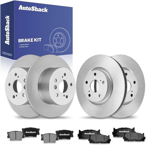 AutoShack Front & Rear Brake Rotors Premium Ceramic Brake Pads Replacement For 2012-2017 Toyota Camry 2013-2018 Avalon 2013-2018 Lexus ES350 ES300h 2.5L 3.5L V6 FWD 12-PC Brake Kit in Saudi Arabia