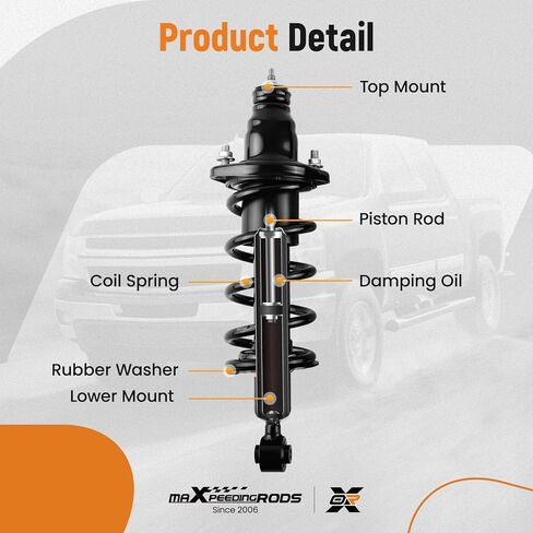 دعامات خلفية من maxpeedingrods ممتصة للصدمات لسيارة Honda Civic 2001-2005، 171340L 171340R دعامة كاملة مع مجموعة زنبركية ملفوفة، قطعتان in Saudi Arabia