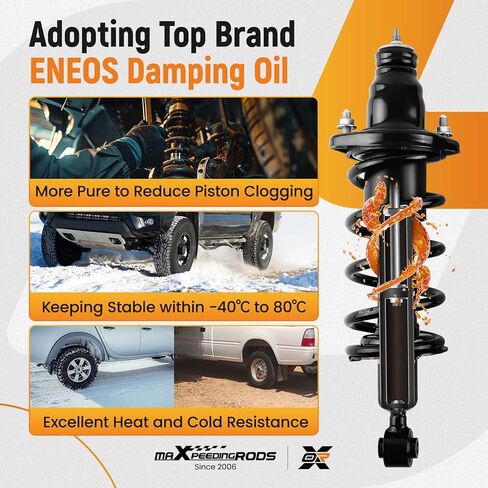 دعامات خلفية من maxpeedingrods ممتصة للصدمات لسيارة Honda Civic 2001-2005، 171340L 171340R دعامة كاملة مع مجموعة زنبركية ملفوفة، قطعتان in Saudi Arabia