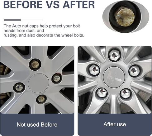 20PCS Car Lug Nut Covers, 21mm Hexagonal Wheel Lug Nut Covers, Scratch-resistant Rust-Proof Auto Hub Bolt Head Protector, with Remover Clip, Universal Nut Tire Screws for Most Cars(Silver) in Saudi Arabia