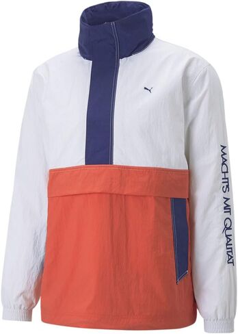 PUMA Mens Machts Mit Qualitat Stb Lightweight Pop Over Half Zip Jacket Athletic Outerwear Casual Comfort Technology - Orange in Saudi Arabia