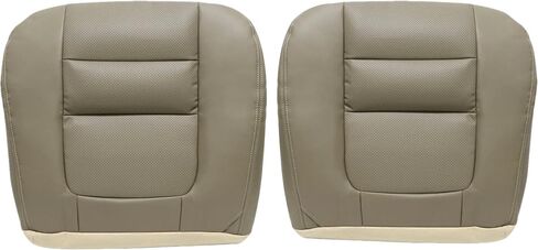 GXARTS Driver and Passenger Side Bottom Leather Seat Cover Parchment TAN Compatible with Ford F250 F350 Lariat 2001 in Saudi Arabia