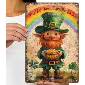 Agedsign Funny Shamrock Decor Lucky Tin Signs - St Patricks Day Decor for Home Dining Room Spring Decor - St Patricks Day Decorations Irish Gifts 12x8 Inch in Kuwait