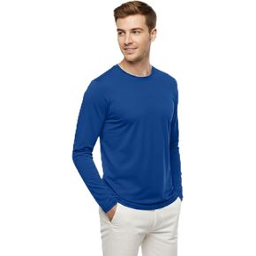 Men's Long Sleeve T-Shirt, 100% Organic Cotton, Lightweight Breathable Athletic Tee for Training & Hiking in Saudi Arabia