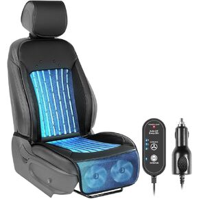 غطاء مقعد سيارة تبريد مطور من Paffenery 2026 للمقعد الأمامي، وسادة مقعد سيارة تبريد جيدة التهوية 12 فولت - 24 فولت، غطاء مقعد مبرد لسيارة الدفع الرباعي والشاحنة ذات المقاس العالمي، أسود منتصف الليل in Kuwait