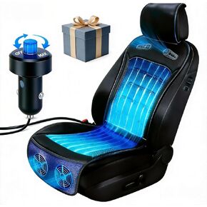 غطاء مقعد سيارة تبريد مطور مع تبريد سريع لمدة 3 ثوانٍ، أغطية مقاعد تبريد للسيارات، وسادة مقعد سيارة تبريد، 12 فولت - 24 فولت لسيارة الدفع الرباعي والشاحنات RV، أفضل هدية للسائقين (أسود) in Kuwait