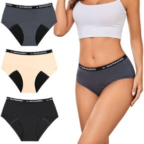ملابس داخلية لسلس البول للنساء مانعة للتسرب 2.0 سراويل داخلية عالية الامتصاص للسيدات مانعة للتسرب للتحكم في المثانة الحيض وقابلة للغسل، سراويل داخلية قطنية متعددة العبوات in Kuwait
