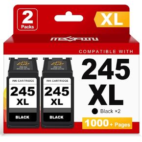 خرطوشة حبر MEGAIN 245XL 246XL بديلة لـ Canon 245 246 XL PG245 CL246 لخراطيش حبر Canon PIXMA MG2525 MG3022 MX490 TS202 TS3322 TR4520 TS302 TR4527 (2 كومبو أسود) in Kuwait