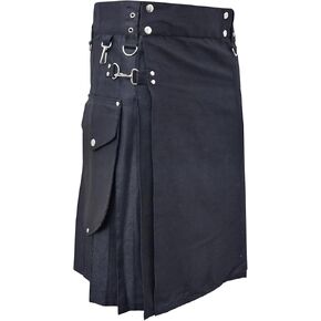Men’s Scottish Handmade Traditional Utility Kilt with Chrome Hooks & Round Pocket in Saudi Arabia