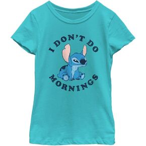 Disney Lilo Stitch Mornings Girl's Solid Crew Tee Pink in Saudi Arabia