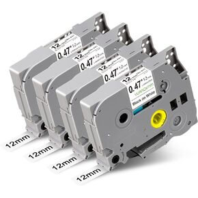 شريط صانع الملصقات متوافق مع شريط Brother TZe 12 مم 0.47 أبيض مصفح TZ-231 TZc-231 TZe 231 استبدال إعادة التعبئة لـ PTouch PT-D200 PT-D210 PT-D400 PT-H100 PT-H110BP PT-E550w، 5 عبوات in Kuwait