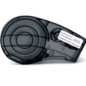 Heat Shrink Tubing Label Tape Compatible for M21-125-C-342-WT Cartridge Work with M210 LAB BMP21-PLUS/LAB IDPAL Label Printer,Black on White, 0.24" Width, 7' Length in Kuwait