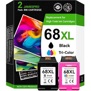 High Yield 68XL Ink Cartridges Compatible for HP 68 Ink Cartridges Black/Color Combo Pack, Works with HP Envy 6155e 6555e 6100e Printer, 750 pages Black 650 Pages Color, 36ML Extra Large Capacity in Saudi Arabia