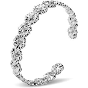 سوار عصري من الفضة بتصميم غير منتظم وأحجار تشيكوسلوفاكيا، أساور مطلية بالفضة الاسترلينية للنساء - سوار قابل للتعديل in Kuwait