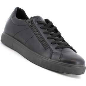 Alpine Swiss Dante Mens Leather Sneakers Made in Italy Modern Minimalist Shoes Side Zipper Lace-up Low-Top Fashion Sneaker in Kuwait