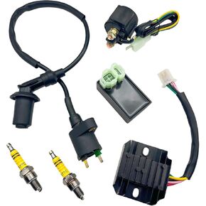 صندوق Racing 6 pin AC CDI + ملف الإشعال + 2 * A7TC Spark Plug + 4 Pin الجهد المنظم المعدل + مرحل الملف اللولبي لـ GY6 50cc 80cc 125cc 150cc سكوتر ATV Go Kart Moped Quad Pit Dirt Bike (برتقالي) in Kuwait