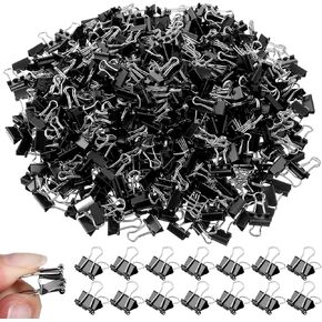 600 Pack Mini Black Binder Clips, Bulk Small Paper Clips 15mm 5/8 Inch Metal Micro Size Office Clip for Home School Office Business Supplies in Kuwait