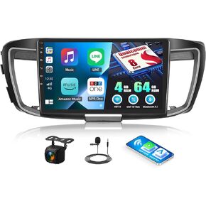 2+64G Android Car Stereo for Honda Spirior 2009-2013/Honda Accord 2008-2012/Acura TSX 2009-2014 with Carplay Android Auto Mirror Link 9 inch Touch Screen FM RDS Bluetooth WiFi GPS+Camera&MIC in Saudi Arabia