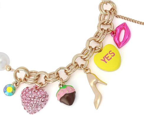 سوار قابل للتمدد من مجوهرات Betsey Johnson للسيدات من اللؤلؤ على شكل قلب in Saudi Arabia