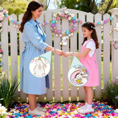 3pcs أساور عيد الفصح هدايا للنساء سلة عيد الفصح، لطيف الأرنب سحر تمتد مطرز سوار مع بطاقة، أرنب عيد الفصح البيض الحشو للفتيات المراهقات مجوهرات هدايا عطلة حزب الملحقات in Kuwait