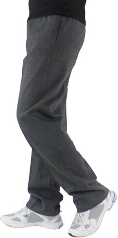 Mens Sweatpants Fleece Open Bottom Straight Leg Trousers Baggy Lounge Running Athletic Joggers Pants with Pockets in Saudi Arabia