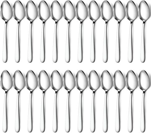 مجموعة ملاعق صغيرة من 36 قطعة (6.2 بوصة)، ملاعق فضية، ملاعق شاي من الفولاذ المقاوم للصدأ، ملاعق صغيرة، ملعقة صغيرة مصقولة مرآة، ملاعق حلوى للمنزل، المطبخ، المطعم، آمنة للاستخدام في غسالة الأطباق in Kuwait