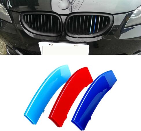 x xotic tech Iconic 3-color Tri Grille Insert Trims Strips, Front Center Kidney Grilles Compatible with BMW 5 Series E60 525i 528i 530i 535i 540i 545i 550i M5 2004-2010 (11 Beam Bars) in Saudi Arabia