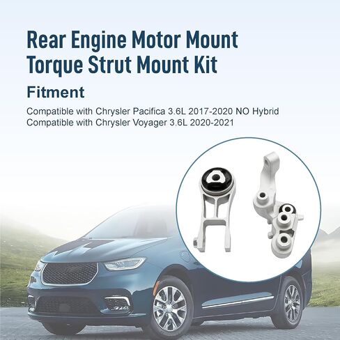 Rear Engine Motor Mount Torque Strut Mount Kit Fit For Chrysler Pacifica 3.6L 2017-2020 NO Hybrid Voyager 2020-2021, Rear Engine Motor Torque Strut Mount Replace 68224744AB 68485537AA 68224744AC, 2PCS in Saudi Arabia
