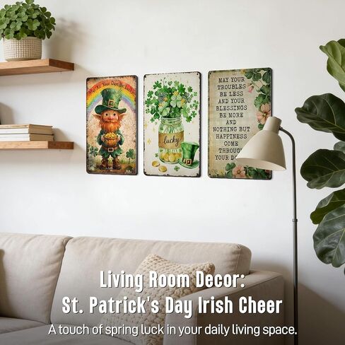 Agedsign Funny Shamrock Decor Lucky Tin Signs - St Patricks Day Decor for Home Dining Room Spring Decor - St Patricks Day Decorations Irish Gifts 12x8 Inch in Saudi Arabia