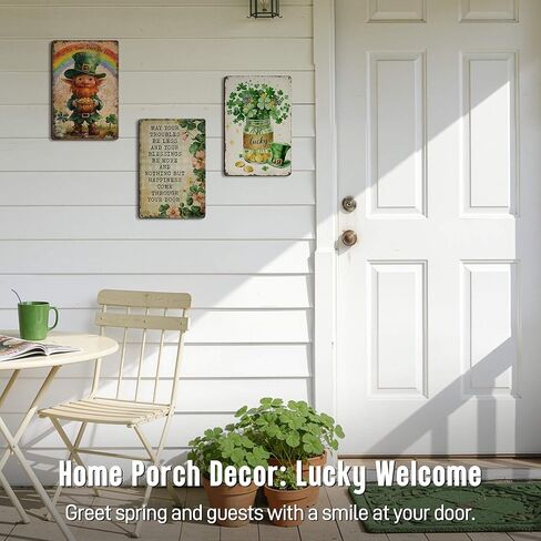 Agedsign Funny Shamrock Decor Lucky Tin Signs - St Patricks Day Decor for Home Dining Room Spring Decor - St Patricks Day Decorations Irish Gifts 12x8 Inch in Saudi Arabia
