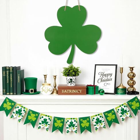علامة باب عيد القديس باتريك، علامة تعليق خشبية شامروك لديكور يوم القديس باتريك، علامة ترحيب البرسيم الأخضر للباب الأمامي، أو الجدار، أو الشرفة، أو ديكور عطلة الربيع الأيرلندي in Kuwait