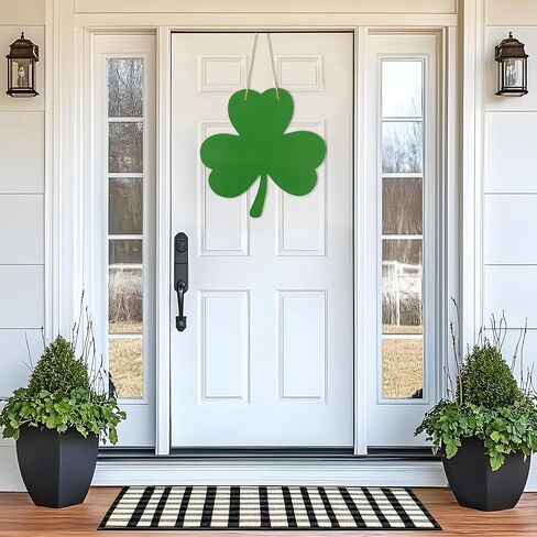 علامة باب عيد القديس باتريك، علامة تعليق خشبية شامروك لديكور يوم القديس باتريك، علامة ترحيب البرسيم الأخضر للباب الأمامي، أو الجدار، أو الشرفة، أو ديكور عطلة الربيع الأيرلندي in Kuwait