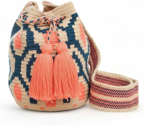 SMALL WAYUU Mochila Bag For Women original bolsa tejida colombiana authentic crochet pattern Gift from Colombia in Saudi Arabia