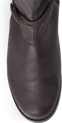 Journee Collection Women's Harley Extra Wide Calf Stacked Heel Riding Boots - Brown - 8.5 in Saudi Arabia