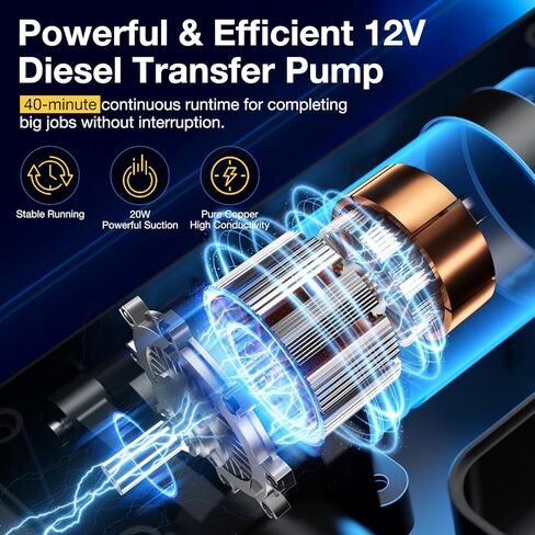 12V Oil Transfer Pump, Upgraded Self-Priming Fluid Electric Oil Pump Transfer Pump for Engine Oil, Gear Oil, Transmission Fluid Change Compatible with Cars, Trucks, Boats, ATVs, RVs, Motorcycles in Saudi Arabia