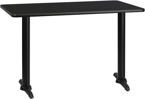 Flash Furniture 30'' x 48'' Rectangular Black Laminate Table Top with 5'' x 22'' Table Height Bases in Kuwait