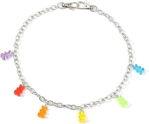 Punk Mushroom Dice Gummy Bear Pendant Pocket Wallet Chain Silver Color Butterfly Dinosaur Jean Pants Belt Chains Hip Hop Thorn Waist Belly Body Chain for Women Girls Jewelry in Kuwait