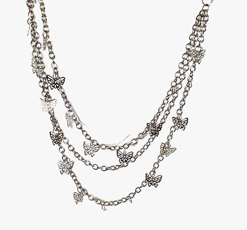 Silver Plated Waist Chain for Women,3 Tier Trousers Pocket Belt Jeans Chains with Lobster Clasp for Jeans - Punk Waist Chain for Pants in Saudi Arabia