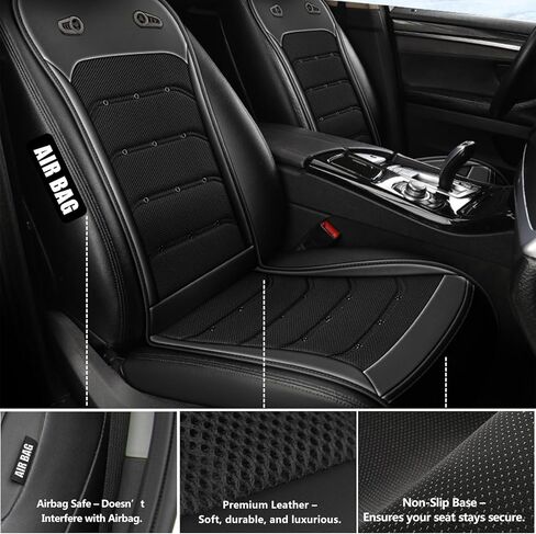 غطاء مقعد سيارة تبريد مطور مع تبريد سريع لمدة 3 ثوانٍ، أغطية مقاعد تبريد للسيارات، وسادة مقعد سيارة تبريد، 12 فولت - 24 فولت لسيارة الدفع الرباعي والشاحنات RV، أفضل هدية للسائقين (أسود) in Kuwait